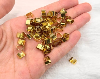 50 sertissages en or jaune : fermoirs pour bijoux en zamak (9 x 4 mm)
