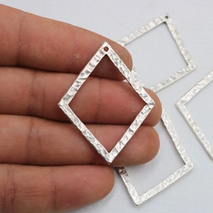 Rhombus Shaped Charms, Geometric Earring Accessories, Rhombus Charms With 1 Loop, Findings, Jewelry Making Supply, Earring, 5 Pcs, ZU1208 AS