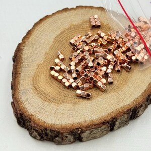 Mini Rose Gold Beads, 2mm Spacer Beads for Jewelry Making, Brass Craft Supplies, Round Bead for Delicate Jewelry Project, 200 Pcs, ZU1092 RG