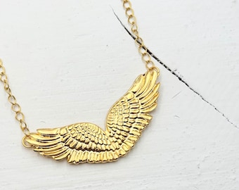 5 Gold Angel Wing Connectors: Elegant Charm for Jewelry Making
