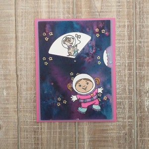 Mädchen Astronaut Geburtstagskarte