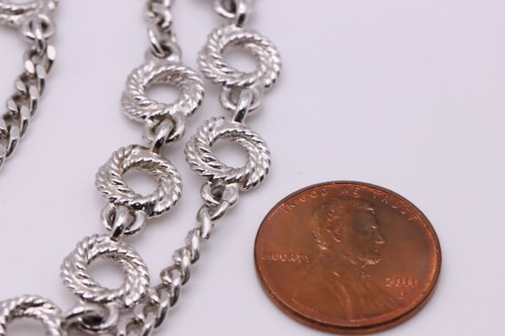 Monet Necklace Extra Long Silver Tone Ladies Neck… - image 6