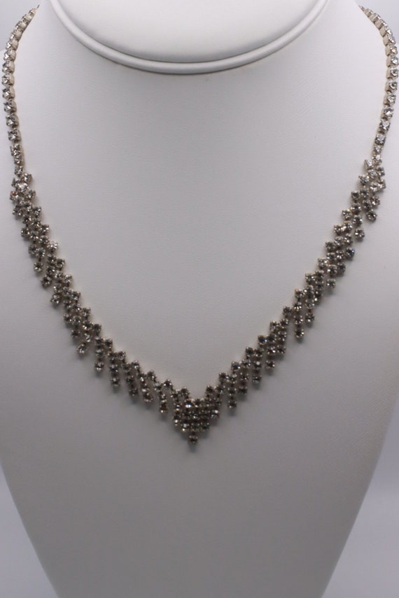 Vintage Clear Crystal/Rhinestone Cascading 17.5 In