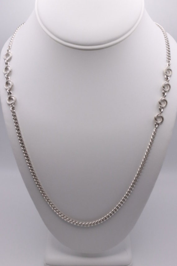 Monet Necklace Extra Long Silver Tone Ladies Neck… - image 1
