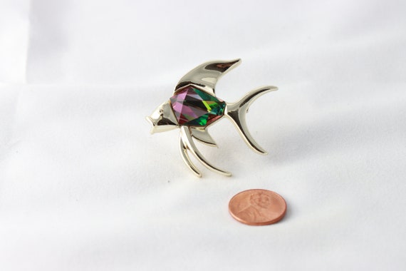 Vintage Sarah Coventry Faux Tourmaline Silver Ton… - image 2