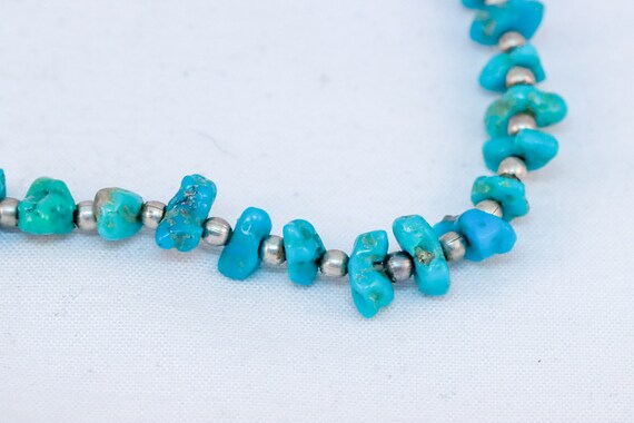 Vintage Silvertone Bead and Turquoise Dyed Howlit… - image 5