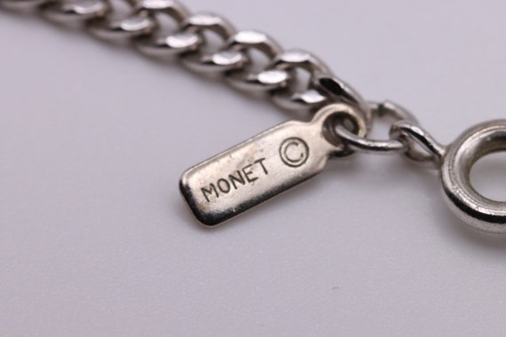 Monet Necklace Extra Long Silver Tone Ladies Neck… - image 8