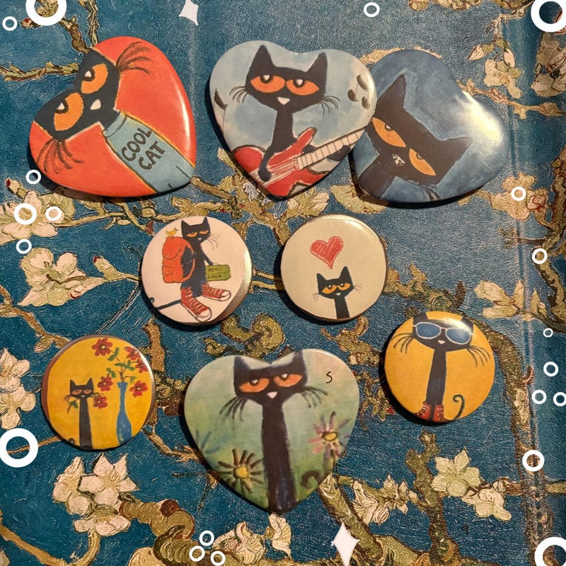 Pete the Cat Buttons - Etsy
