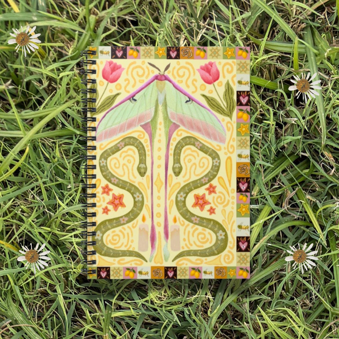 Moth Notebook Western Moth Spiral Notebook: Cottagecore Writing Journal - Etsy