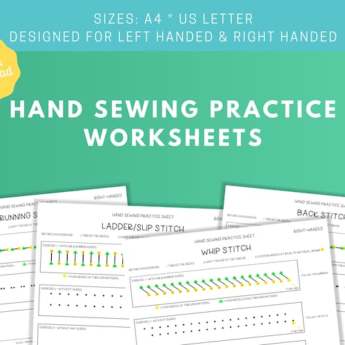 Practice Sewing Worksheets Etsy