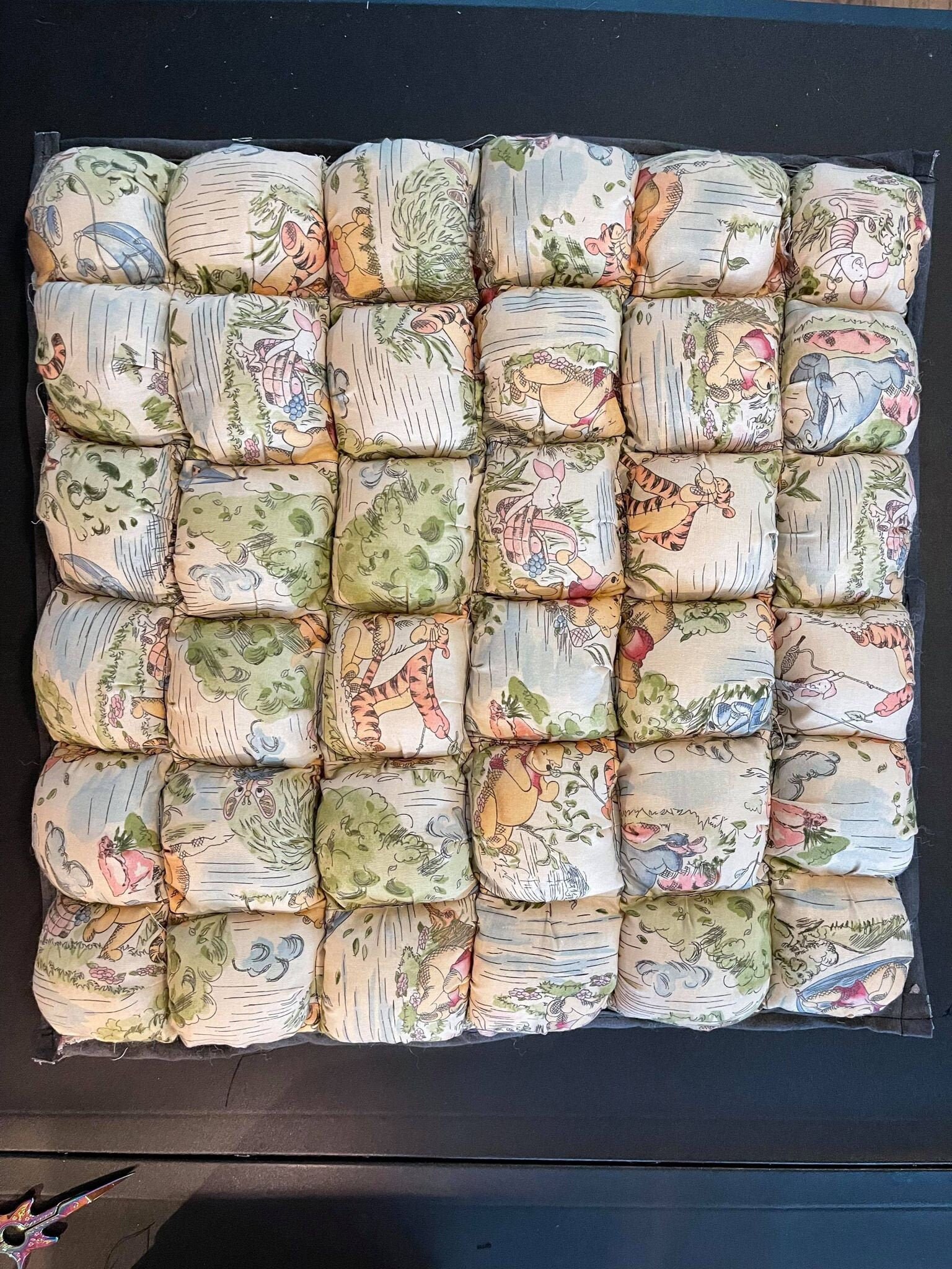 Puff Quilt Etsy Baby quilt puff patterns play mat patchwork biscuit rag quilts diy playmat