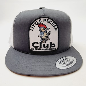 Little Peckers Club Lil Gents Making Dents Embroidered Patch Mesh Snapback Classic Trucker Hat