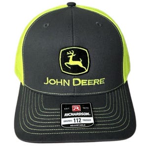 Tractor Toys Richardson 112 Neon Green/Gray Direct Embroidered Mesh Snapback Classic Hat Cap