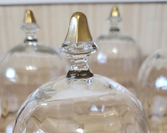 Glass bell cloches set of six