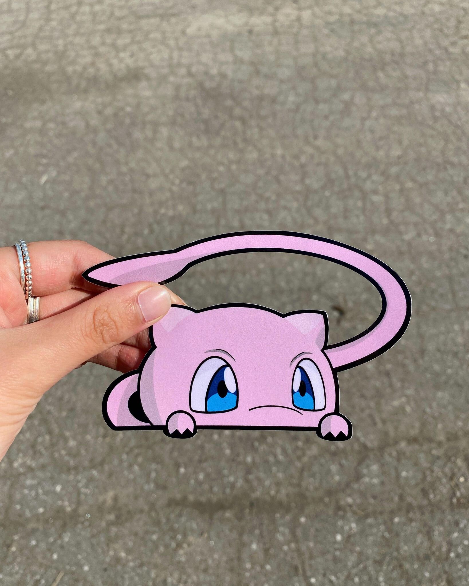 Mew Peeker Sticker Etsy