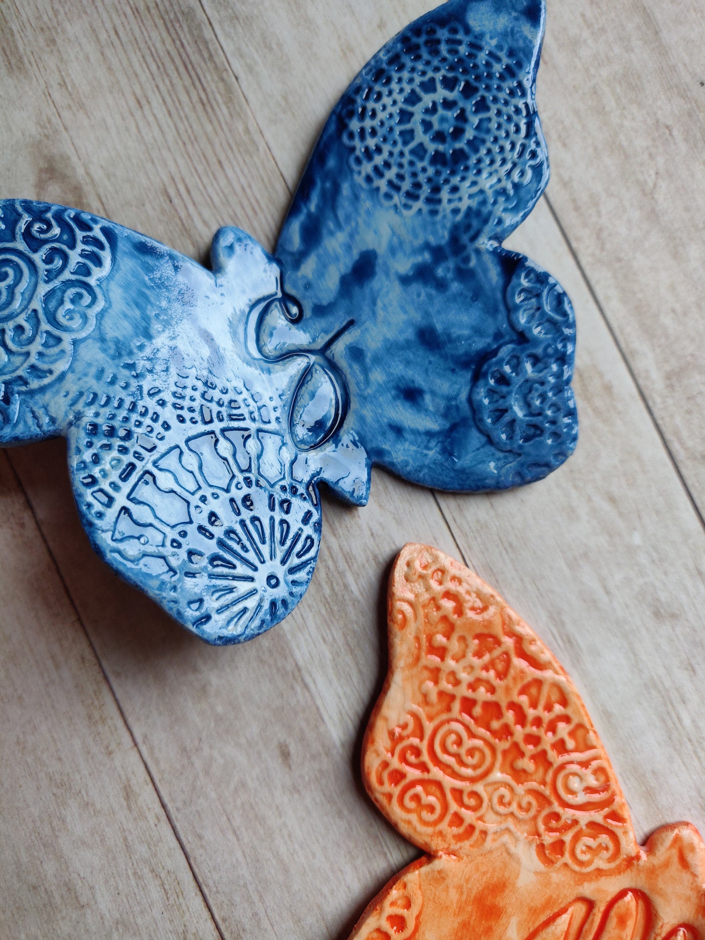 Wall Art 3D Ceramic Butterflies Home Decor Unique Gift Etsy UK