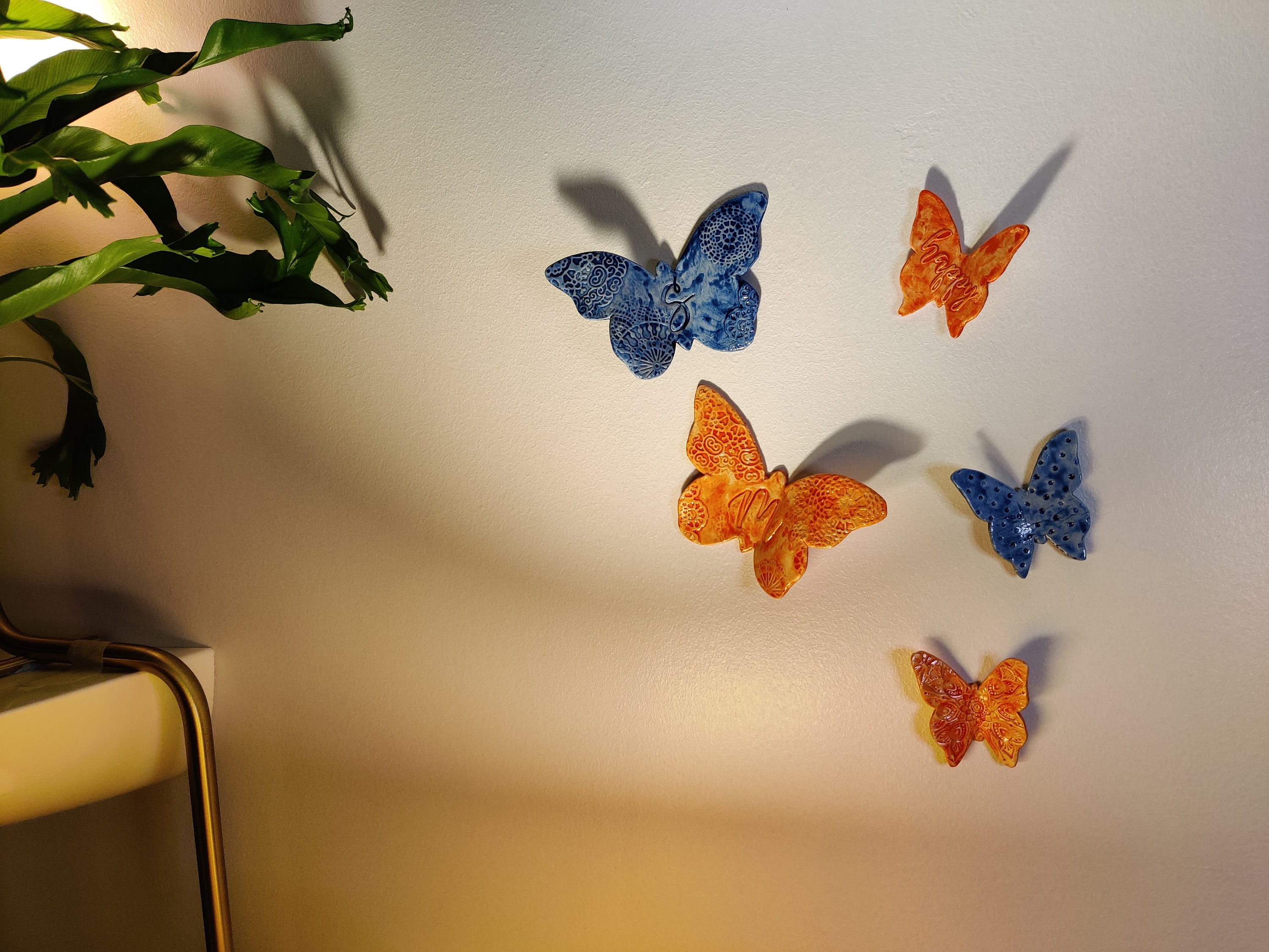 Wall Art 3D Ceramic Butterflies Home Decor Unique Gift Etsy UK