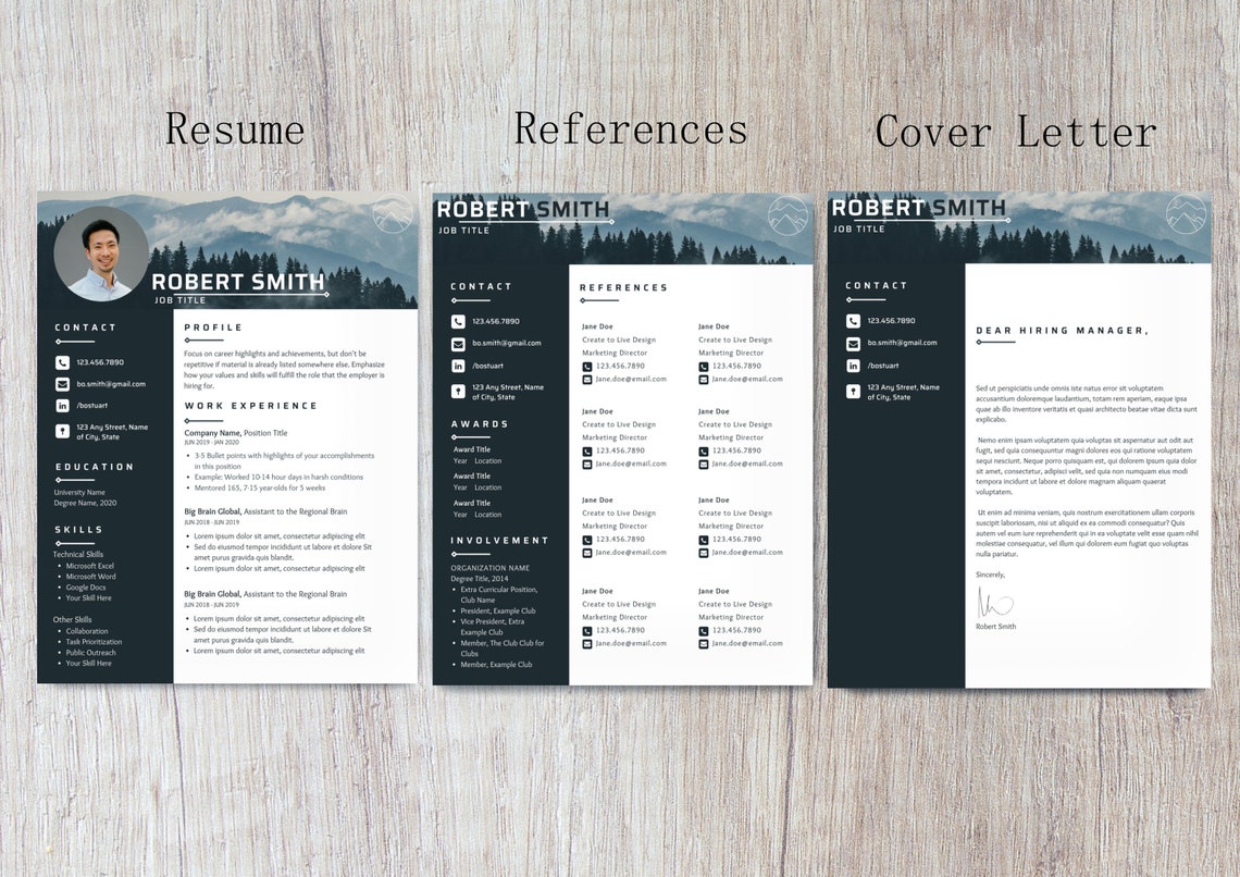 CV Creative Resume with Photo CV with Photo Professional Etsy