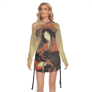 geisha mini dress Geisha Designs 3D Floral Asymmetrical Mini Dress