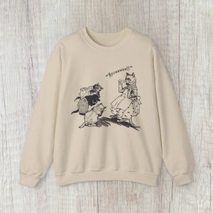 Vintage Cat Crewneck Sweatshirt, Weirdcore sweater, Vintage 90s Cat oversized pullover, Retro Kitten unhinged jumper, Cat Lovers Gift