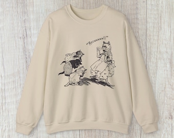 Vintage Cat Crewneck Sweatshirt, Weirdcore sweater, Vintage 90s Cat oversized pullover, Retro Kitten unhinged jumper, Cat Lovers Gift
