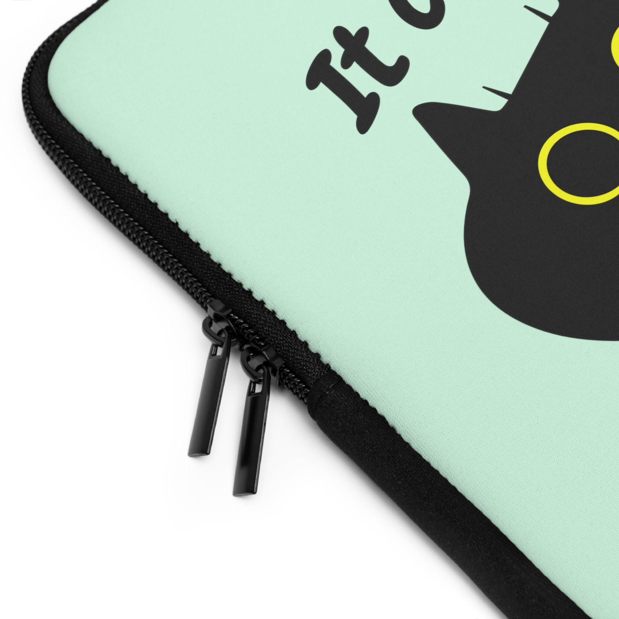 Funny Black Cat Laptop Sleeve, Cute Cat Laptop Case, Kawaii Cat Lover