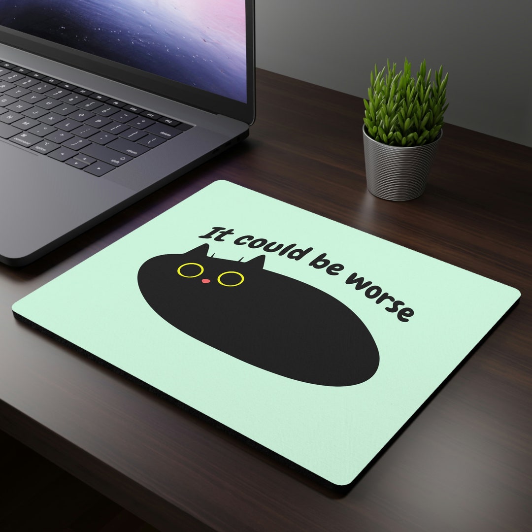 Funny Black Cat Rectangular Mouse Pad, Cute Mouse Pad, Cat Lover Gift ...