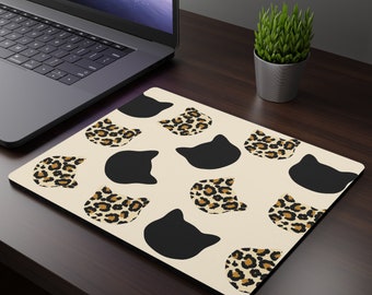 Katzenmuster Mauspad, niedliche Katze Schreibtisch Dekor, Rechteck Büro Accessoires, Katzen Print Computer Maus Matte Geschenk für Katzenliebhaber Rutschfeste Schreibtischmatte
