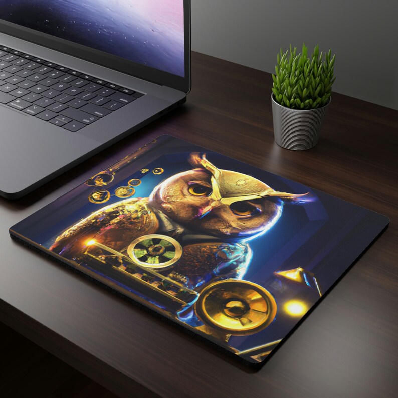Owl Steampunk Mouse Pad Owl's Vision Gaming Mouse Pad Etsy