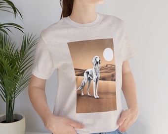 Saluki in a desert shirt, Elegant Saluki shirt, Saluki gifts, Saluki dog shirt, Saluki lover tshirt, Saluki owner gift, Sighthound shirt