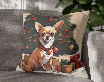 Chihuahua julörngott, Chihuahua julörngott, Mysigt Chihuahua julkuddfodral, Söt Chihuahua juldekoration