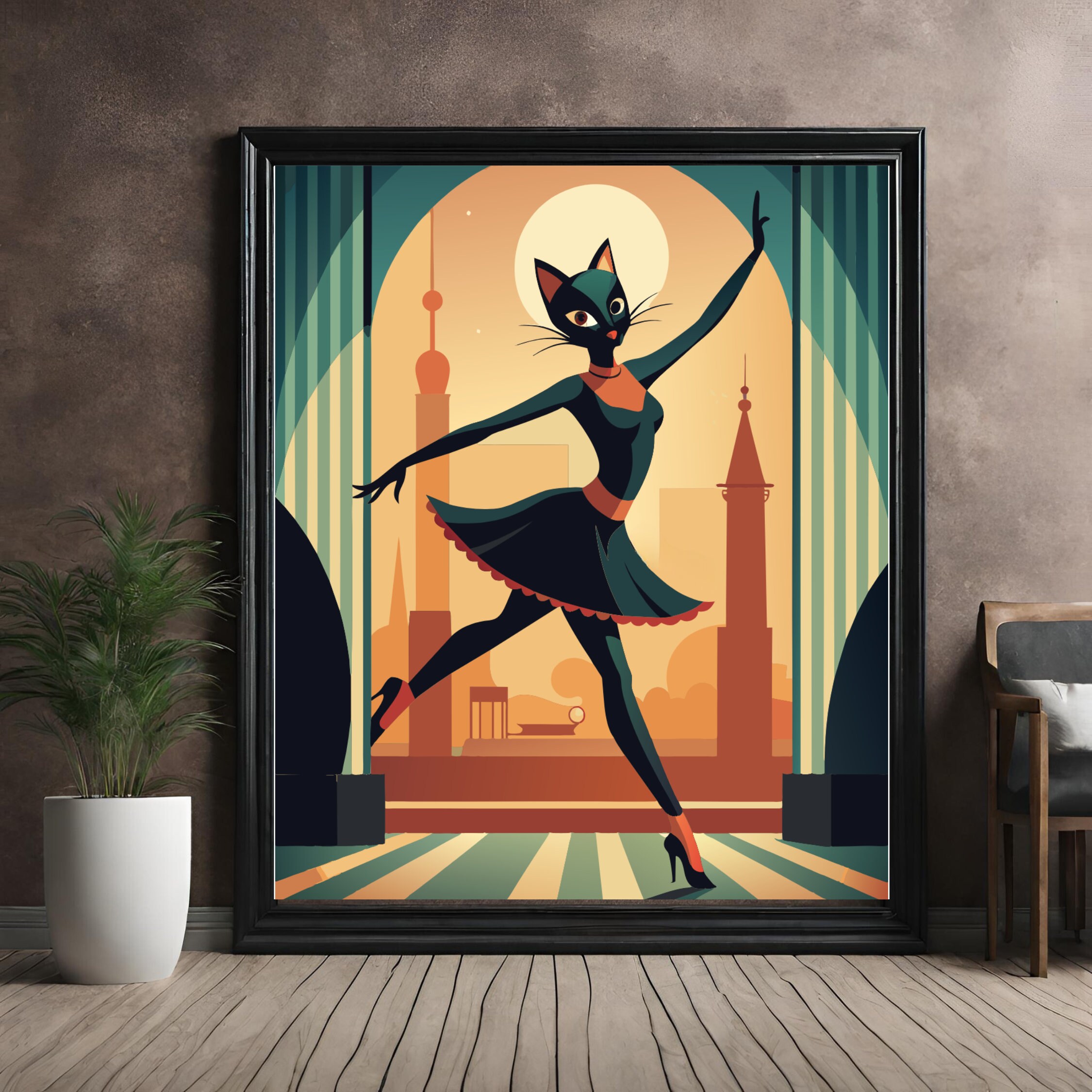 Stampa Su Tela Gatti Natalizi, Decorazione Parete 30x45 Cm, Per Soggiorno O Camera, Stampa Artistica Ad Alta Risoluzione
