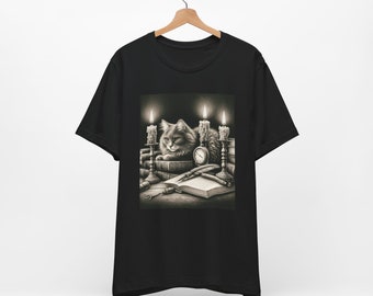 T-shirt Black Craft Cult – Noir – Motif Chat Faucheuse – Gothique – Taille M – Avec Défauts