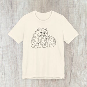 Persian Cat Line Art T-Shirt, Persian Cat, Persian Cat Short Sleeve Shirt, Persian Cat Lover Gift, Minimalist Cat Design shirt,
