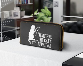 Funny cat quote Zipper Wallet, witty cat wallet, sarcastic cat wallet, Functional cat wallet, cat owner gift, cat dad gift, trendy wallet