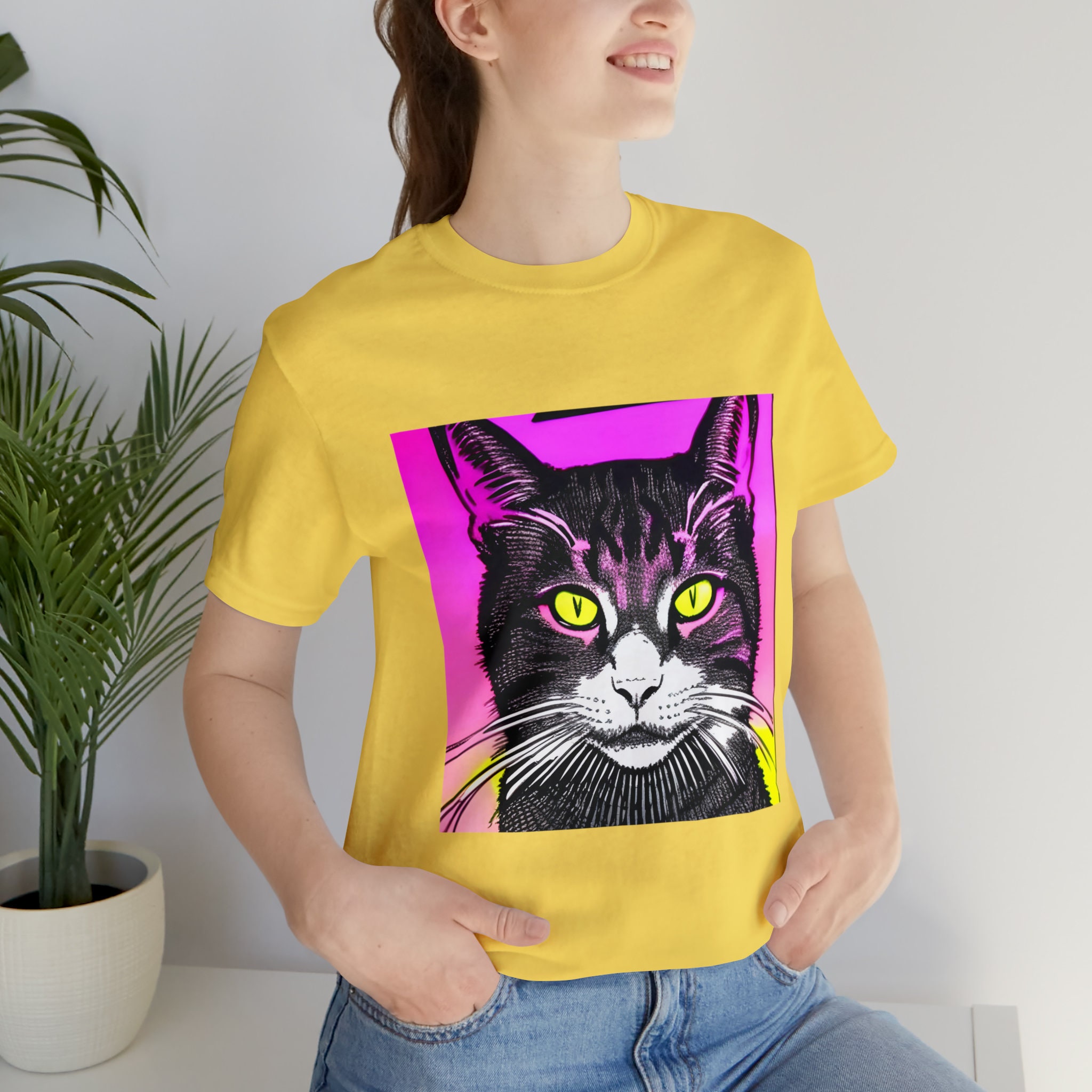 Retro Cat T Shirt Pop Art Cat Shirt Cute Cat Mom Shirt Cat Etsy UK
