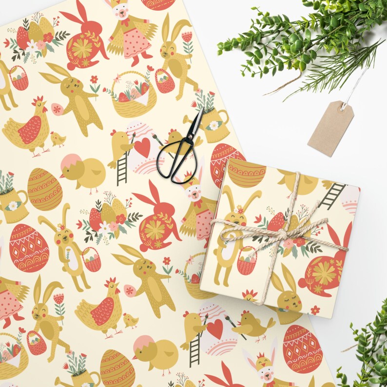 Easter Wrapping Paper Easter Gift Wrap Easter Bunny Present Etsy Israel