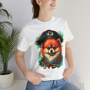 Pommeren piraat T-shirt, Pommeren piraat t-shirt, Pommeren minnaar shirt, Pommeren papa shirt, Pommeren eigenaar cadeau, Pommeren moeder shirt