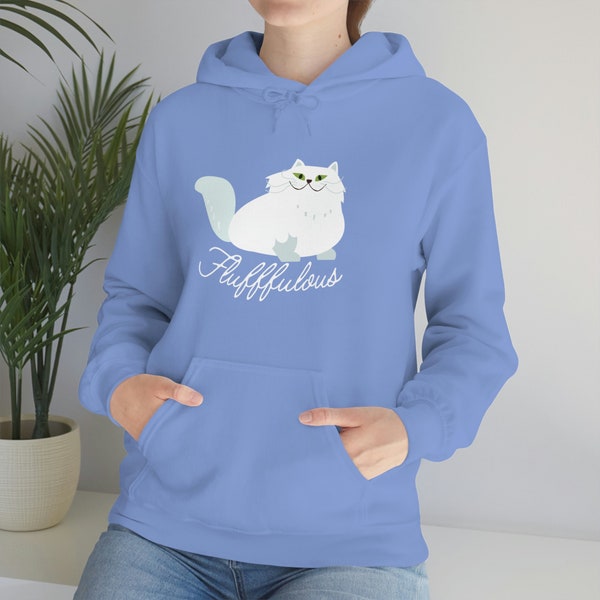 Fabulous Persian cat Hooded Sweatshirt, cat lover gift, Cat mom sweater, white Persian cat pullover, cute fluffy cat jumper, kawaii hoodie