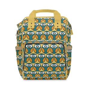 Owl Pattern Multifunctional Backpack, owl lover backpack, cute owl school bag, Owl Pattern student backpack, owl lover backpack