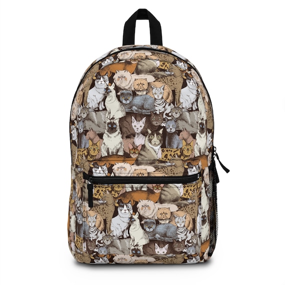Vintage Cats Pattern Backpack Cats Pattern School Bag Vintage Cat Breeds Student Backpack Cat Pattern Backpack Back to School Cat Gifts Etsy