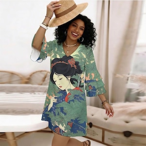 geisha mini dress GEISHA MINI DRESS WITH FEATHERS