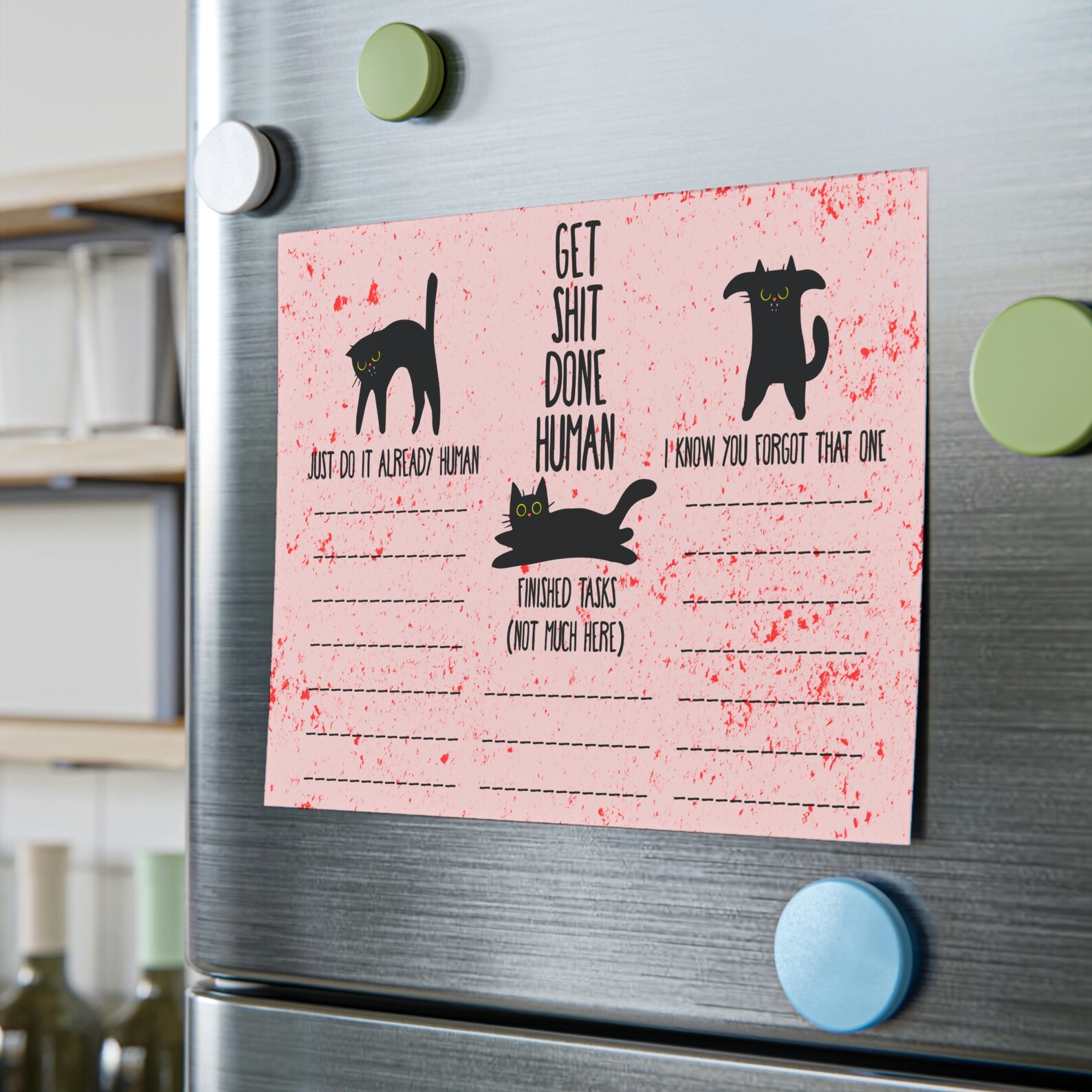 Sarcastic Black Cat to Do List Note Pads, Motivational to Do List, Cute