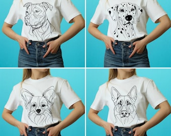 Custom Dog shirt, personalized Dog breed shirt, Line Art dog shirt, one-line dog shirt, dog gifts, Minimalist dog shirt, gift for dog lover