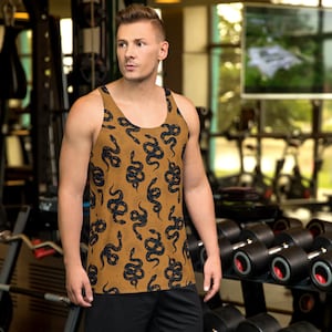 Snake Unisex Tank Top, Cool gym top, snakes top, Snakes pattern tank top, mystical tank top, Snake workout tank top, Snake Tank Top