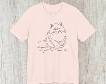 Persian Cat Line Art T-Shirt, Persian Cat Graphic Tee, Persian cat Lover Gift, Cat Mom Shirt, Minimalist Cat Design tee Persian Cat mama Tee
