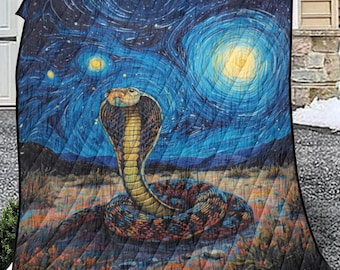 Himmlische Schlangen-Quiltdecke, leichte Sternennachtschlangenbettwäsche, wunderliche kosmische Fantasie-Tagesdecke, Galaxie-Schlangenquilt-Decke