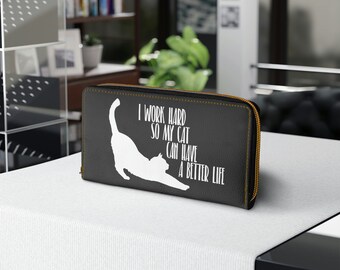 Cat quote Zipper Wallet, cute Cat wallet, cool cat lover accessory, trendy cat wallet, Unique cat wallet, Functional cat wallet cat mom gift