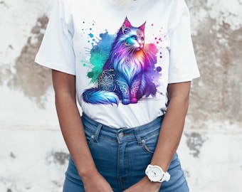 Mystical cat shirt, Magical cat shirt, celestial cat shirt, witchy cat shirt, whimsical cat shirt, gothic cat shirt, gift for cat lover