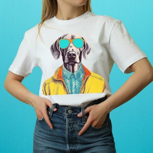 Hipster Weimaraner shirt, vintage Weimaraner shirt, Graphic Groovy Weimaraner t shirt, vibrant vintage Weimaraner tshirt, Weimaraner gifts